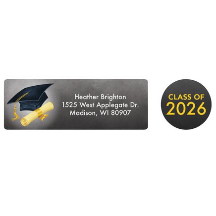 Personalized Graduation Address Labels & Seals, Set of 60-369011