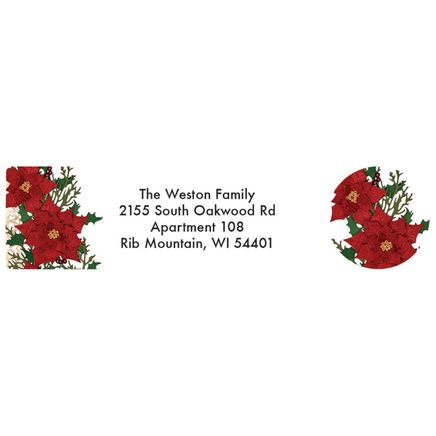 Personalized Poinsettia Collage Labels and Seals, Set of 20-370163