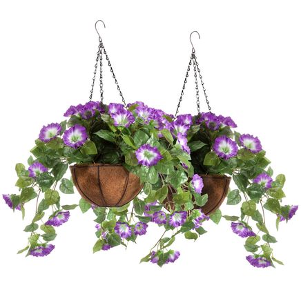 Fully Assembled Purple Petunia Basket by OakRidge™, Set of 2-370379