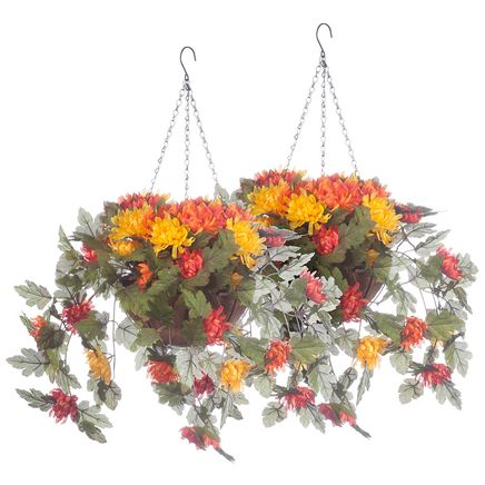 Fully Assembled Multicolor Mum Basket by OakRidge™, Set of 2-370383