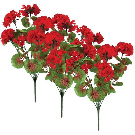 All-Weather Red Geranium Bush by OakRidge™, Set of 3-370390