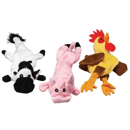 Stuffing Free Farm Animal Dog Toys, Set of 3-371949