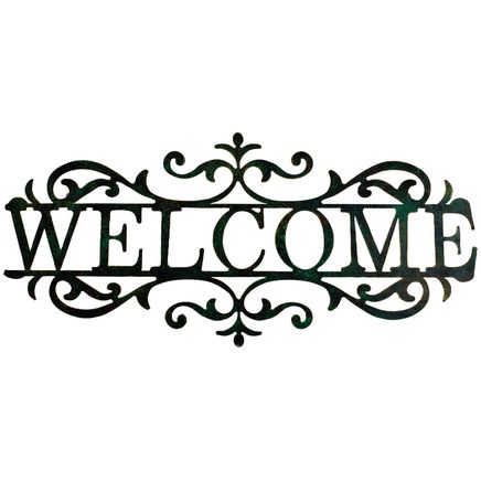 View product details for Welcome Vintage Style Green Wall Decor