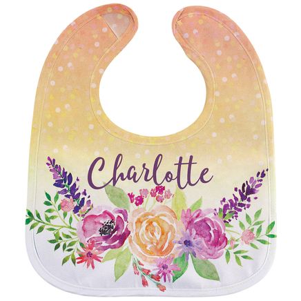View product details for Personalized Watercolor Floral Baby Bib