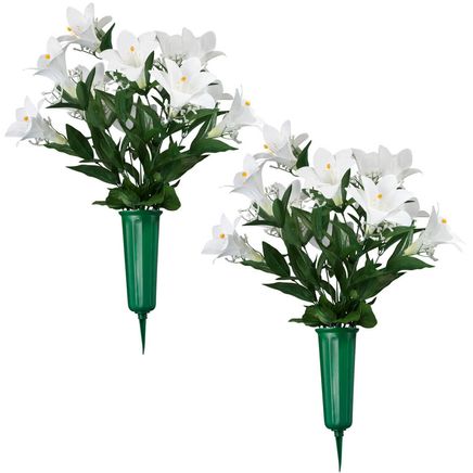 Easter Lily Memorial Bouquet by OakRidge™, Set of 2-373628