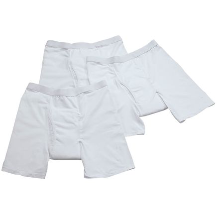 Men's 10 oz. Incontinence Boxer Briefs, 3-Pack, White-373840