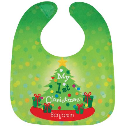 Personalized Baby's First Christmas Bib-373863