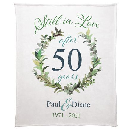 View product details for Personalized Anniversary Throw, 50" x 60"