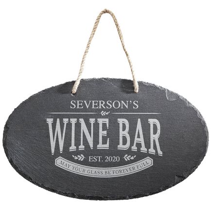 View product details for Personalized Wine Bar Slate Plaque