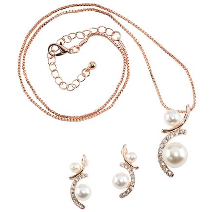 View product details for Double Pearl Necklace and Earring Set