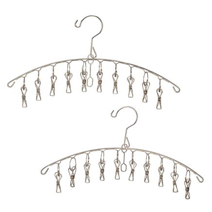 Clothes Hangers with 10 Clips, Set of 2-374644