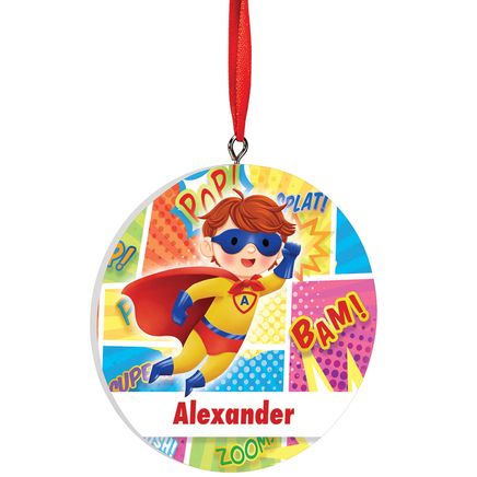 Personalized Boy Superhero Ornament-375493