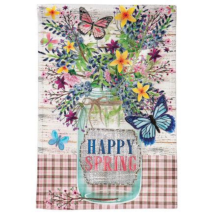 Happy Spring Wildflowers & Butterflies Garden Flag-376398