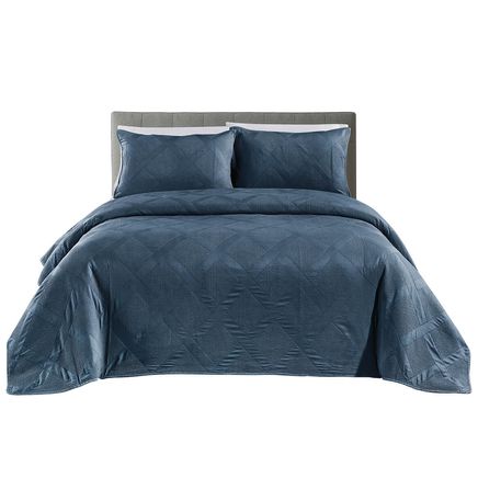 3-Piece Bellevue Diamond Stonewashed Quilt Set-376424