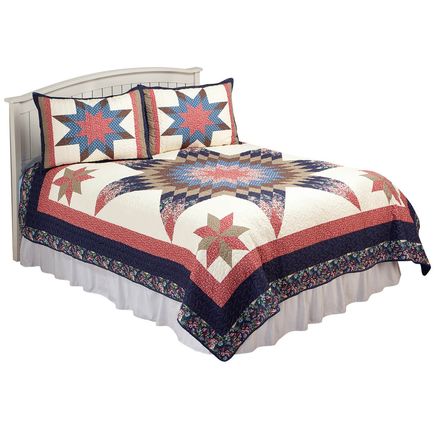 3-Piece Prairie Diamond Star Quilt Set-376598