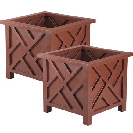 Brown Chippendale Planters, Set of 2-376743