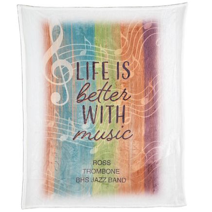 View product details for Personalized Life is Better Music Throw Blanket