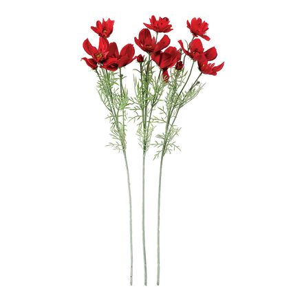 Artificial Red Cosmos Stems by OakRidge™, Set of 3-378363