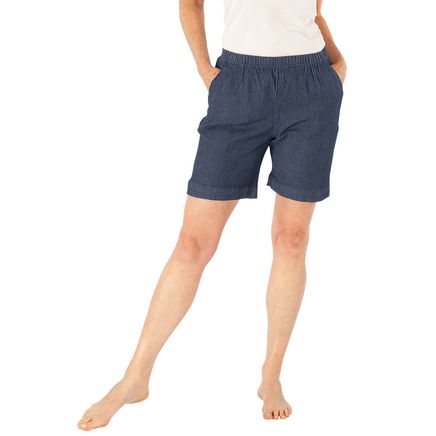 Women's Pull-On Stretch Denim Shorts-378554