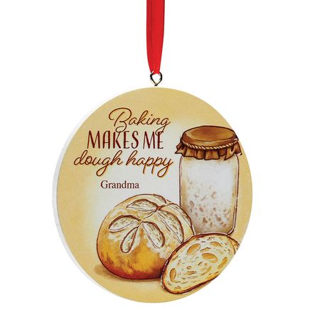 Personalized Baking Makes Me Dough Happy Ornament-378677