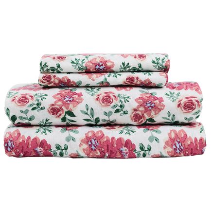 Printed Cotton Flannel Sheet Set-378968