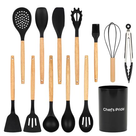 13-Piece Silicone Utensil Set with Holder By Chef's Pride™-379199
