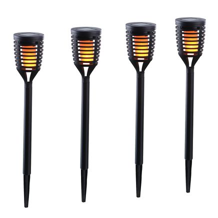 View product details for Solar Flaming Pathlights, Set of 4