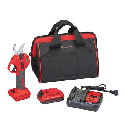 Cordless Pruning Shears, Battery, Charger and Bag Set By LivingSURE™-380151