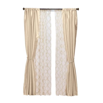 View product details for 6-Piece Lustrous Faux Silk Window Curtain Set
