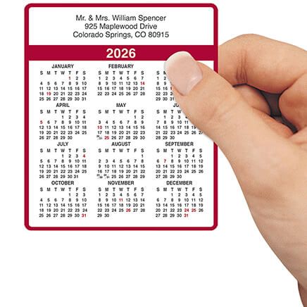 Personalized Burgundy Self-Stick Calendars, Set of 100-305554