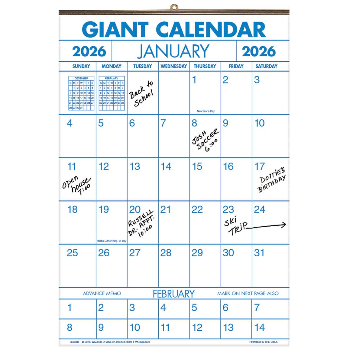 1-Year Giant Calendar + '-' + 333868