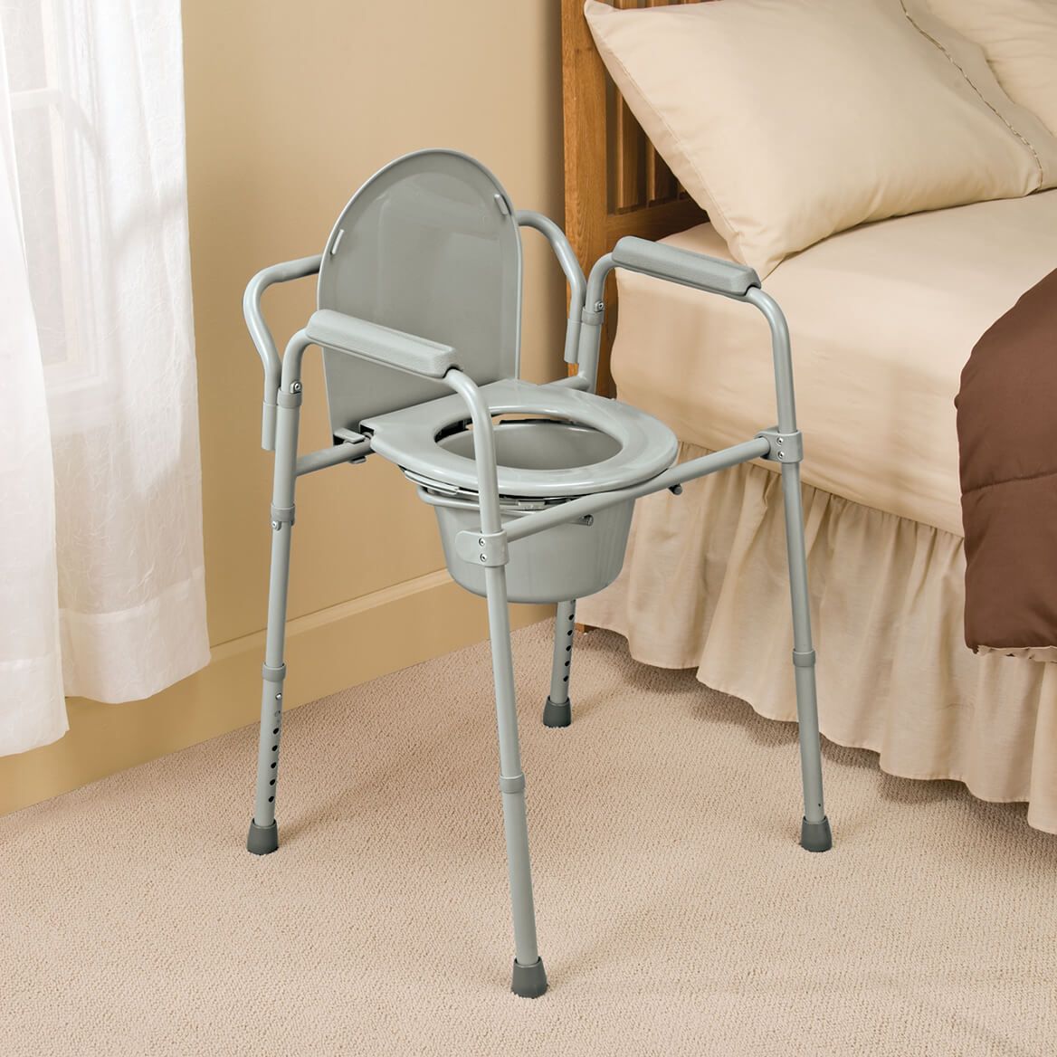 Folding Bariatric Steel Commode + '-' + 335207