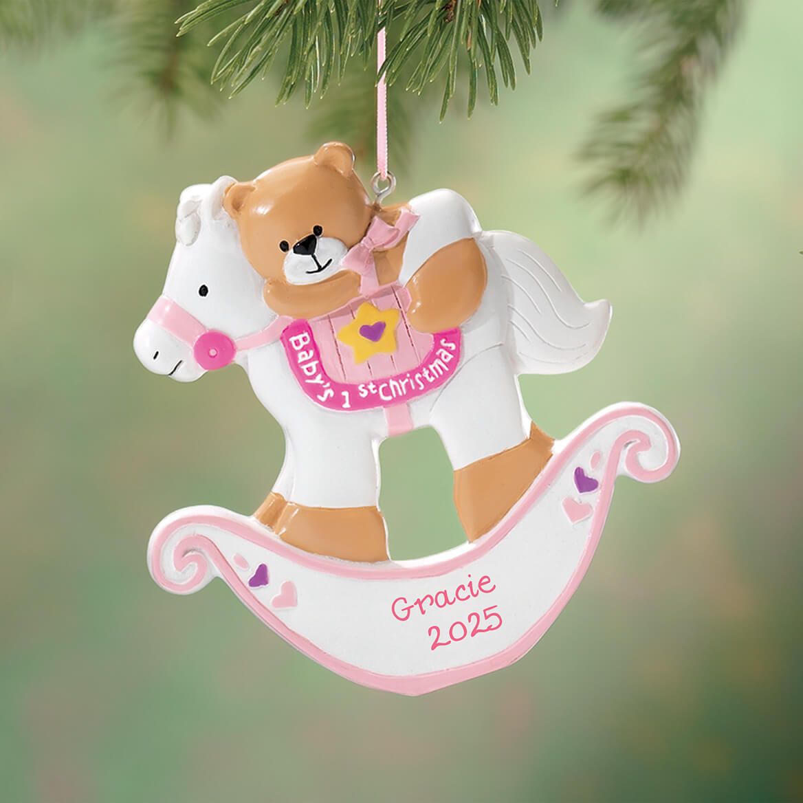 Personalized Baby's First Christmas Rocking Horse Ornament + '-' + 339116