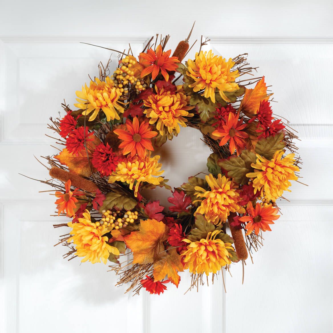 18" Fall Mum Wreath by OakRidge™ + '-' + 342425