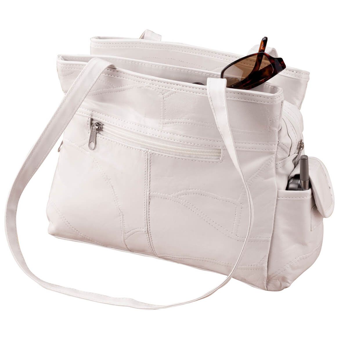 White Leather Handbag + '-' + 344917