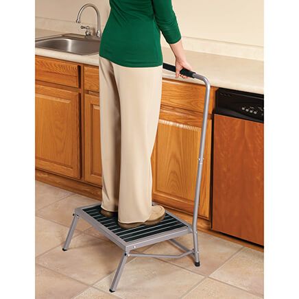 Extra-Wide Folding Step Stool with Handle By LivingSURE™-344953