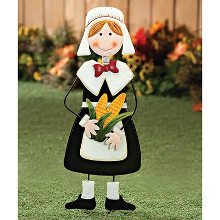 Pilgrim Girl Metal Lawn Stake by Fox River Creations™-348513