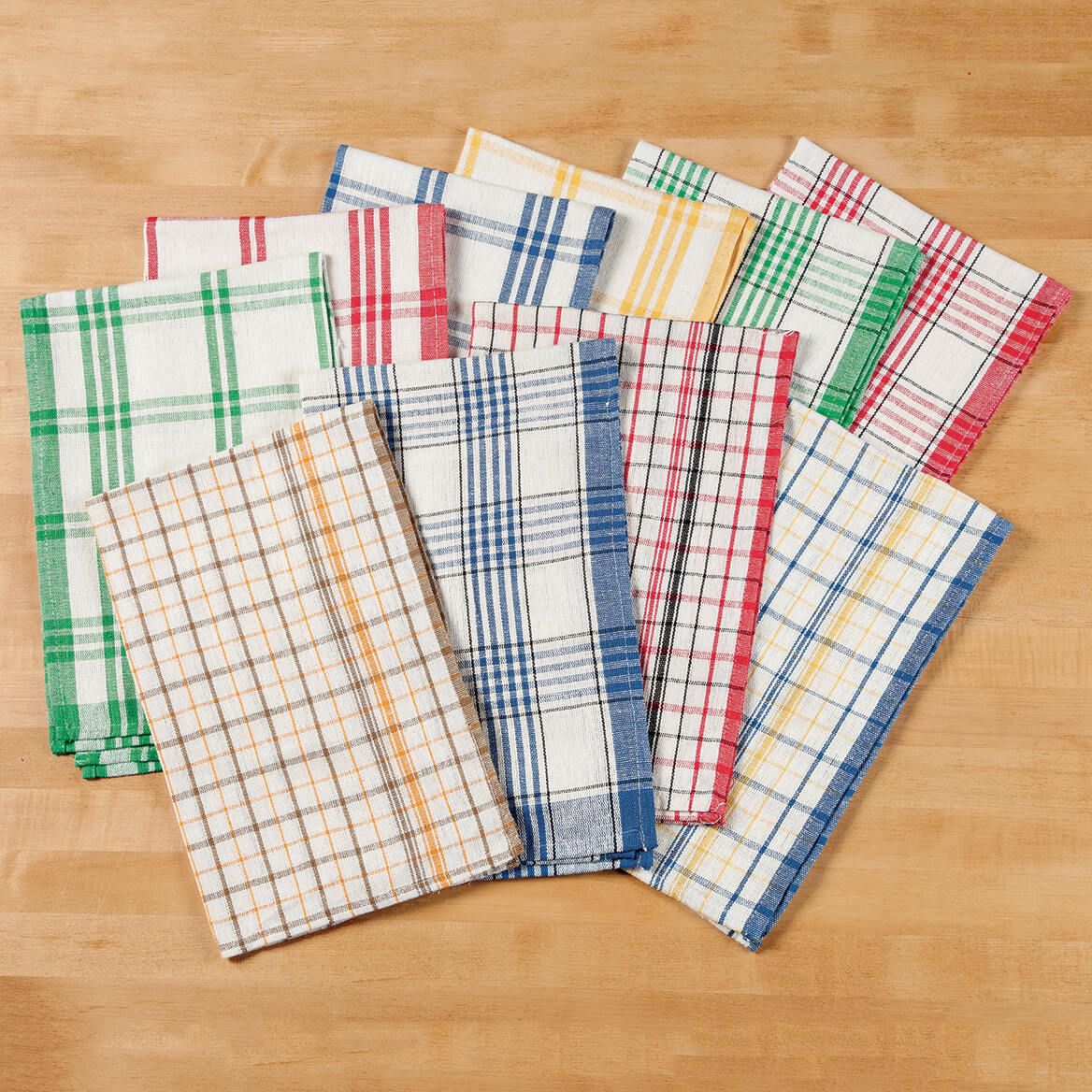 Plaid Kitchen Towels, Set of 10 + '-' + 350528