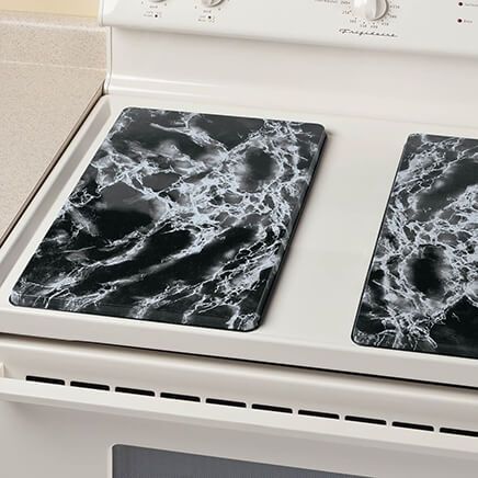 Black Marble Burner Covers Set of 2-351050
