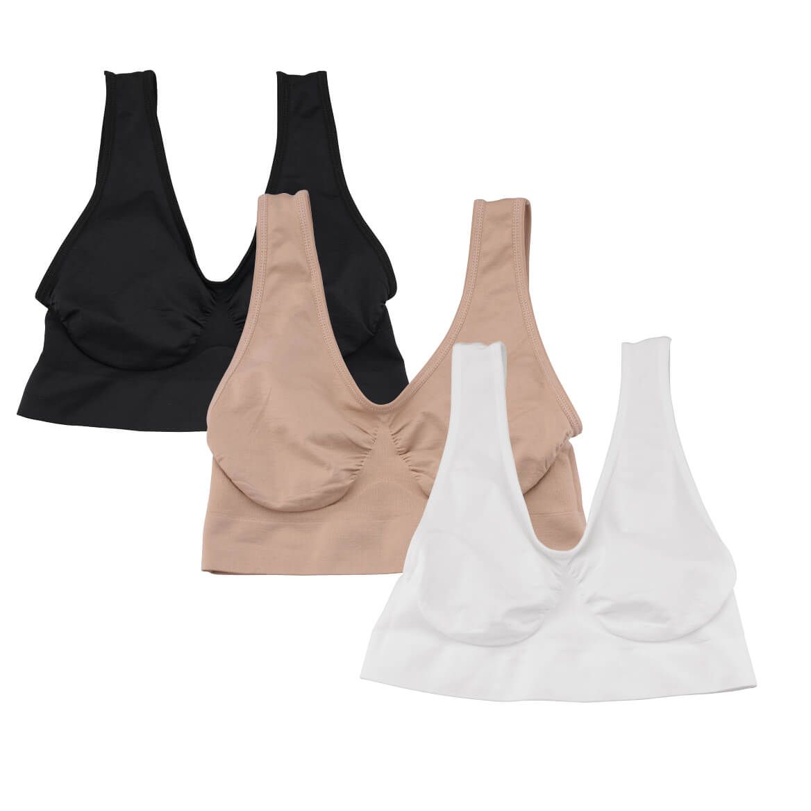 Everyday Seamless Bras by Easy Comforts Style™, Set of 3 + '-' + 354024