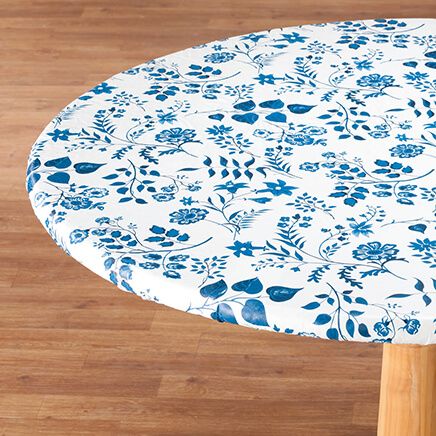 Flowing Flowers Vinyl Elasticized Table Cover By Home-Style Kitchen™-355908