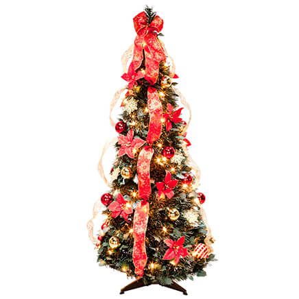 4' Red Poinsettia Pull-Up Tree by Holiday Peak™-356296