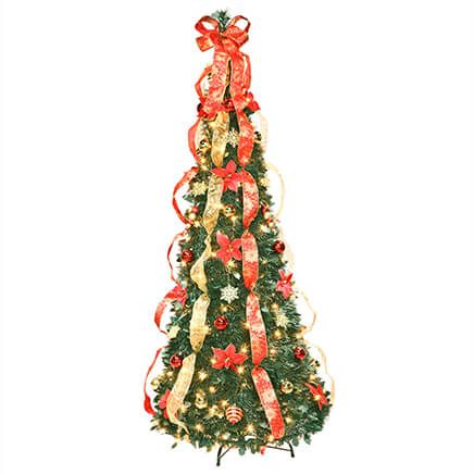 6' Red Poinsettia Pull-Up Tree by Holiday Peak™-356297
