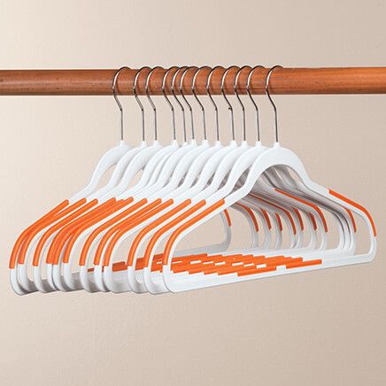 Slim Rubberized Hangers, Set of 12-359222