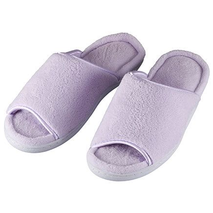 Open-Toe Terry Slippers-360022