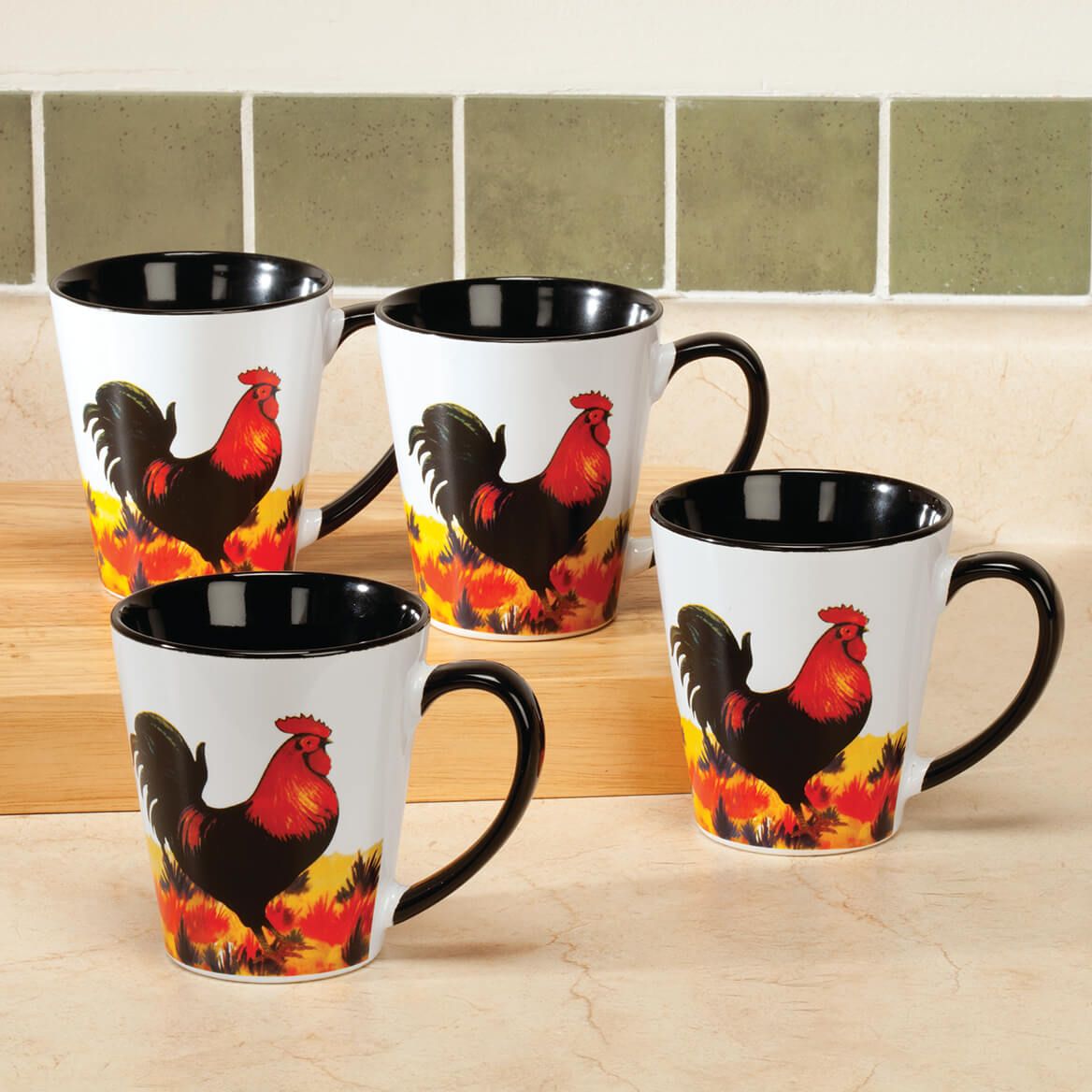 Rooster Mugs, Set of 4 + '-' + 361968