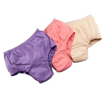 Women's 20 oz. Incontinence Briefs Assorted Colors, Set of 3-362413