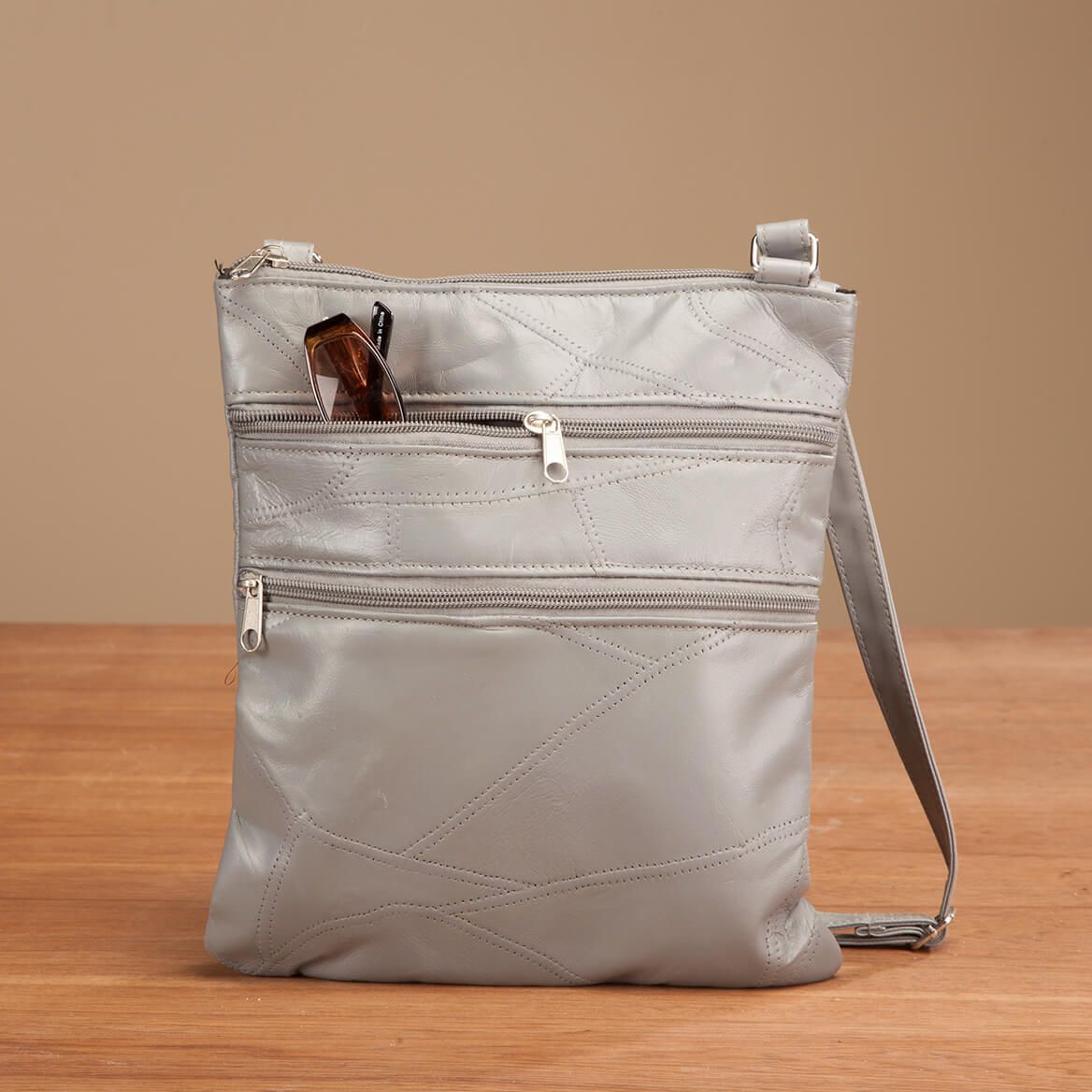 RFID Lambskin Patch Leather Crossbody Bag + '-' + 363493
