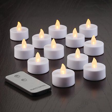 Tea Lights with Remote Control, Set of 12-364533