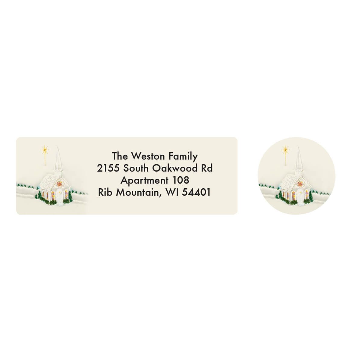 Personalized Satin Chapel Address Labels & Seals, Set of 20 + '-' + 364708